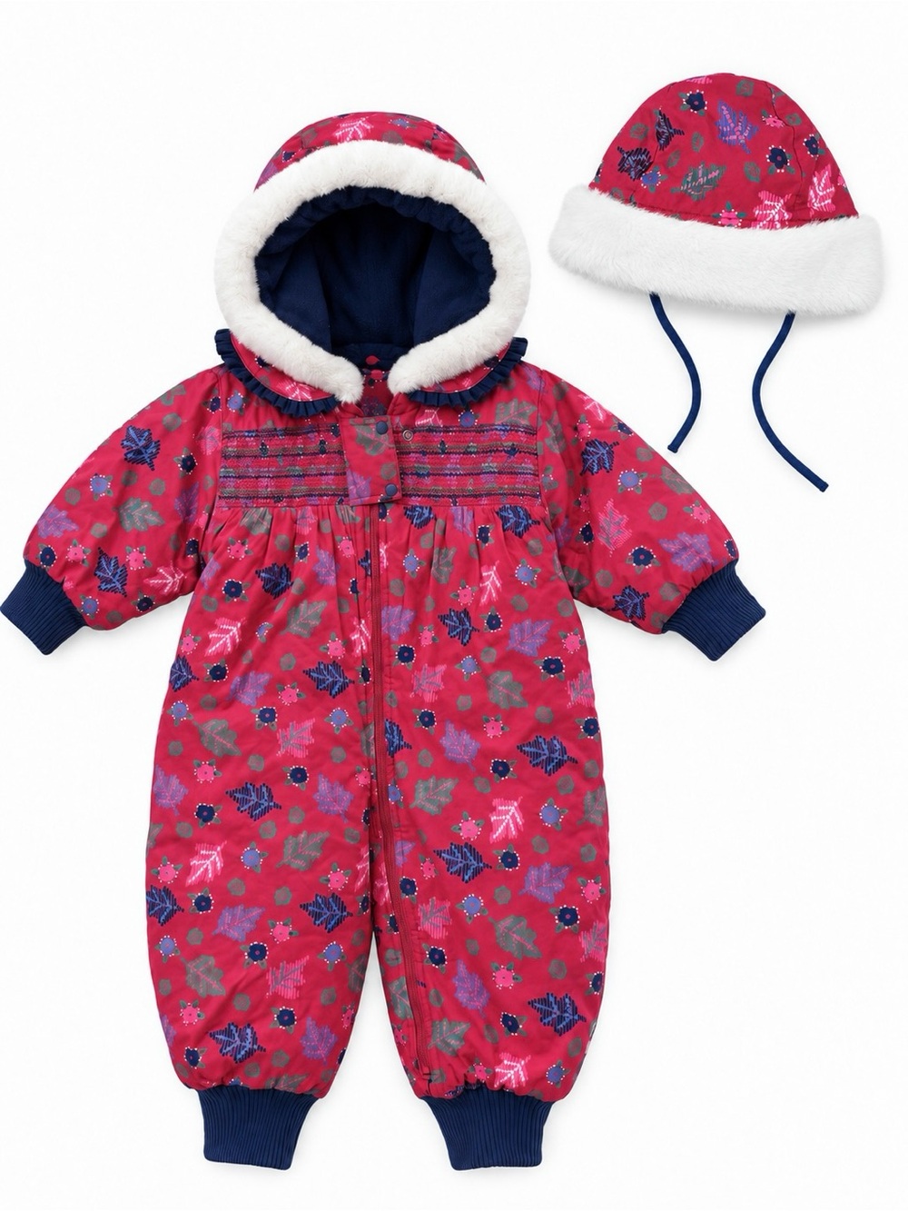 Vintage Gymboree Rainbow Tag Floral Snowsuit & Hat Set Toddler Size Small